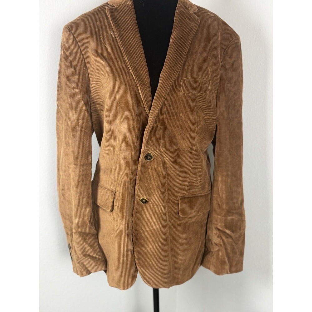 MNG Man Corduroy Blazer Men’s 40R Slim Fit Brown Tan 2-Button Sport Coat - Picture 2 of 16